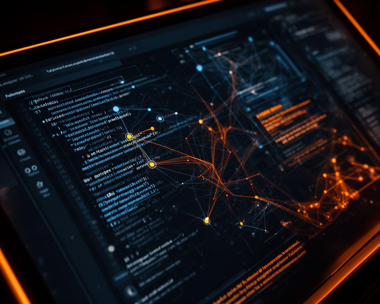 Advanced forensic malware analysis on a futuristic digital dashboard